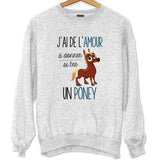 Sweat Poney Amour - Planetee