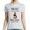 T-shirt Femme Poney et Cavalière pas Commodes - Planetee