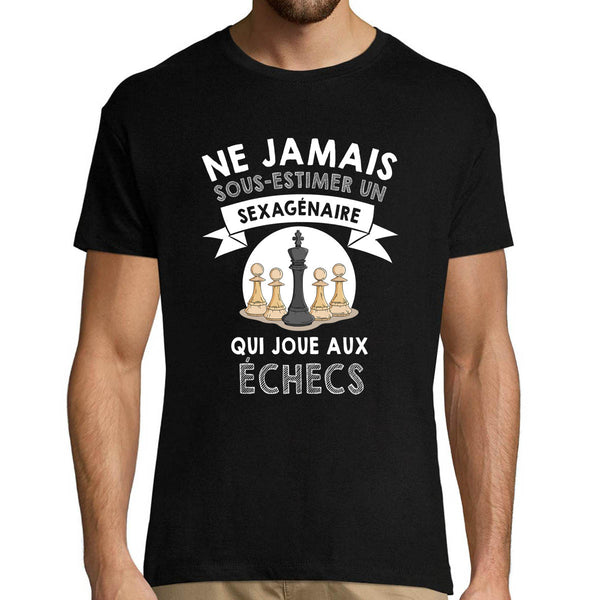 T-shirt homme Échecs Sexagénaire - Planetee