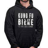 Sweat à capuche Kung fu et bière - Planetee