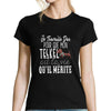 T-shirt femme Teckel | Je Travaille Dur - Planetee
