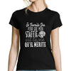 T-shirt femme Staffie | Je Travaille Dur - Planetee