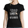 T-shirt femme Siamois | Je Travaille Dur - Planetee