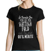 T-shirt femme Scottich Fold | Je Travaille Dur - Planetee