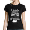 T-shirt femme Samoyède | Je Travaille Dur - Planetee