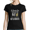 T-shirt femme Rat | Je Travaille Dur - Planetee