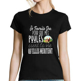 T-shirt femme Poules | Je Travaille Dur - Planetee