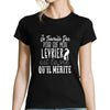 T-shirt femme Lévrier | Je Travaille Dur - Planetee