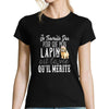T-shirt femme Lapin | Je Travaille Dur - Planetee