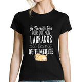 T-shirt femme Labrador | Je Travaille Dur - Planetee