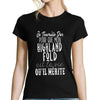 T-shirt femme Highland Fold | Je Travaille Dur - Planetee