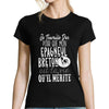 T-shirt femme Epagneul Breton | Je Travaille Dur - Planetee