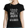 T-shirt femme Dogue Argentin | Je Travaille Dur - Planetee