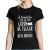 T-shirt femme Coton de Tuléar | Je Travaille Dur - Planetee