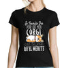 T-shirt femme Corgi | Je Travaille Dur - Planetee