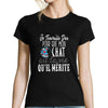 T-shirt femme Chat | Je Travaille Dur - Planetee