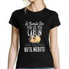 T-shirt femme Carlin | Je Travaille Dur - Planetee