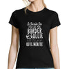 T-shirt femme Border Collie | Je Travaille Dur - Planetee