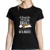 T-shirt femme Basset | Je Travaille Dur - Planetee
