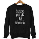 Sweat Highland Fold | Je Travaille Dur - Planetee