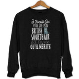 Sweat British Shorthair | Je Travaille Dur - Planetee