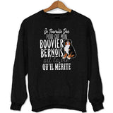 Sweat Bouvier Bernois | Je Travaille Dur - Planetee