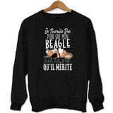 Sweat Beagle | Je Travaille Dur - Planetee