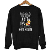 Sweat Akita inu | Je Travaille Dur - Planetee