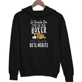 Sweat à capuche Boxer | Je Travaille Dur - Planetee