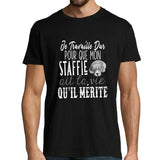 T-shirt homme Staffie | Je Travaille Dur - Planetee