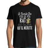 T-shirt homme Rat | Je Travaille Dur - Planetee