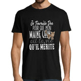 T-shirt homme Maine Coon | Je Travaille Dur - Planetee