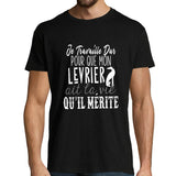 T-shirt homme Lévrier | Je Travaille Dur - Planetee