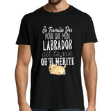 T-shirt homme Labrador | Je Travaille Dur - Planetee