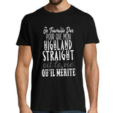 T-shirt homme Highland Straight | Je Travaille Dur - Planetee