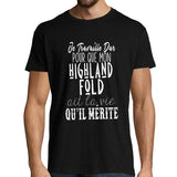 T-shirt homme Highland Fold | Je Travaille Dur - Planetee