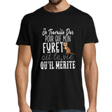 T-shirt homme Furet | Je Travaille Dur - Planetee