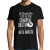 T-shirt homme Epagneul Breton | Je Travaille Dur - Planetee