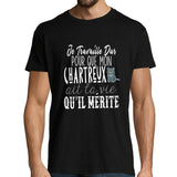 T-shirt homme Chartreux | Je Travaille Dur - Planetee