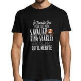 T-shirt homme Cavalier King Charles | Je Travaille Dur - Planetee