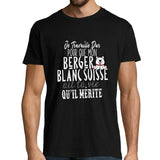 T-shirt homme Berger Blanc Suisse | Je Travaille Dur - Planetee