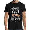 T-shirt homme Beagle | Je Travaille Dur - Planetee