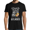 T-shirt homme Akita inu | Je Travaille Dur - Planetee