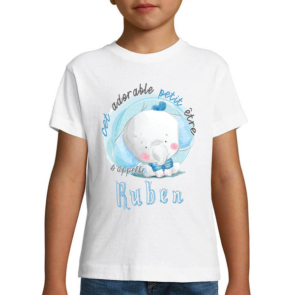 Ruben | T-Shirt Enfant pour Jeune garçon de 4 à 8 Ans - Collection Cet Adorable Petit être s'appelle prénom - Design Cute Mignon - Planetee