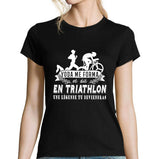 T-shirt Femme Triathlon une légende tu deviendras - Planetee