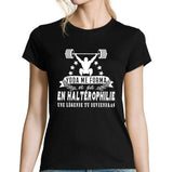 T-shirt Femme Haltérophilie une légende tu deviendras - Planetee