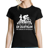 T-shirt Femme Duathlon une légende tu deviendras - Planetee