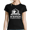 T-shirt Femme Biathlon une légende tu deviendras - Planetee