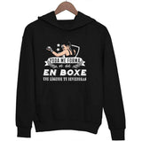 Sweat à Capuche Boxe Femme une légende tu deviendras - Planetee