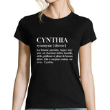 T-shirt femme Cynthia | Prénom Définition - Planetee